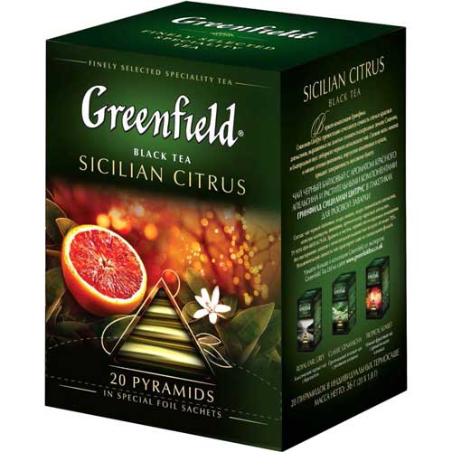 Чай пакетированный листовой Greenfield Royal Sicilian Citrus (пирамидки), 20 шт./уп.