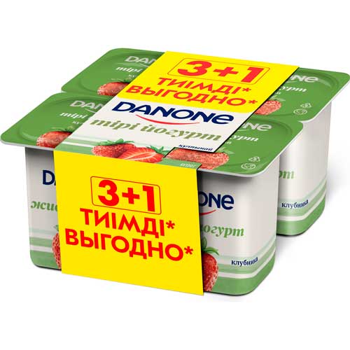 Йогурт Danone Клубника 2.5% 4 шт. по 120 г.