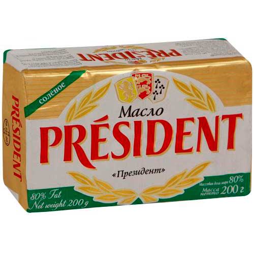 Масло солёное PRESIDENT 80% 200 г.  - 1