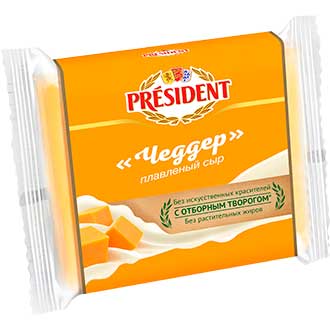 Плавленый сыр нарезка President Чеддер 150 г. - 1